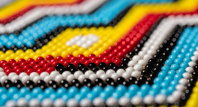 Seamless pattern of colorful bead rows