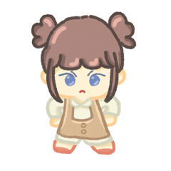 Cute baby girl angry