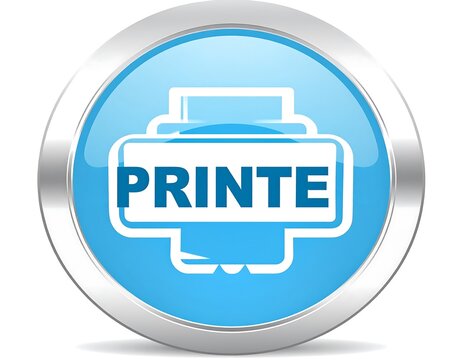 A blue button with a printer icon and 'PRINTE' text