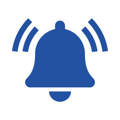 Naklejka premium Blue notification bell icon isolated on transparent background