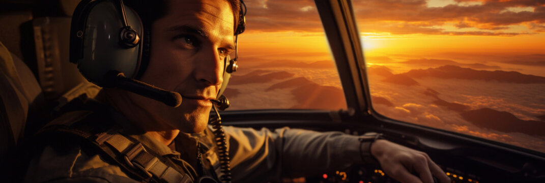 pilot in tiger jet wearing headset