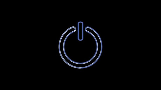 Abstract power button icon animation. start turn on off button animation.