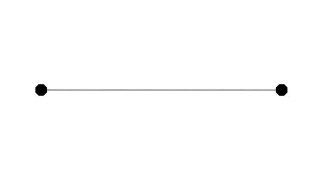 A simple line segment with two endpoints