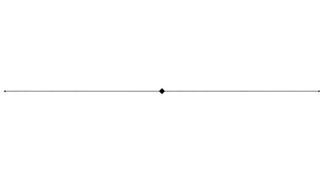Minimalist horizontal divider line with a central diamond shape
