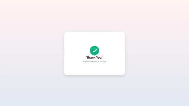 Customer feedback animation showing a poor two star rating selection with red submit button