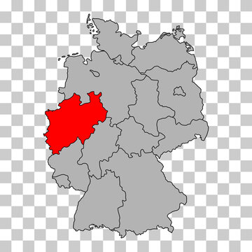 Germany map icon of North Rhine-Westphalia, isolated graphic background vector illustration .