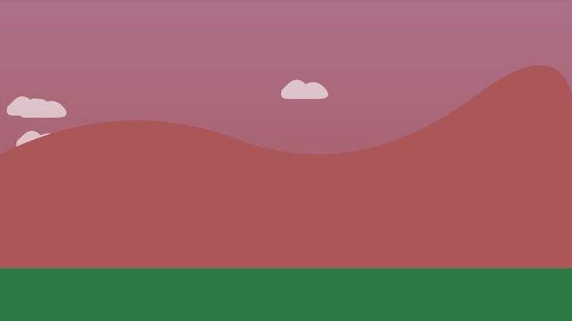Sunrise over rolling hills with a subtle gradient sky and passing clouds.