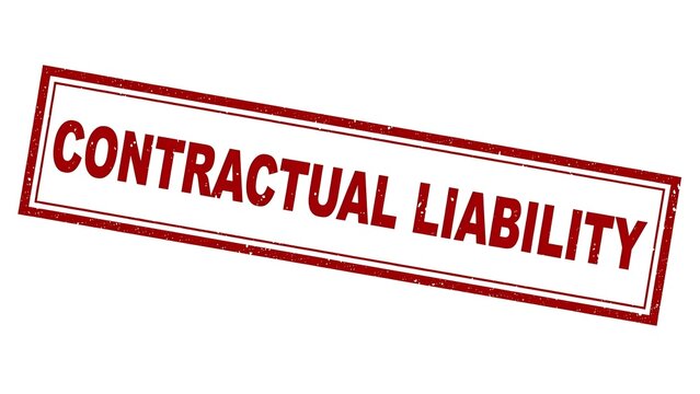Contractual liability legal stamp isolated on white background