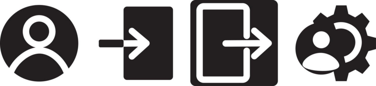 User account and system interface line icons for mobile app