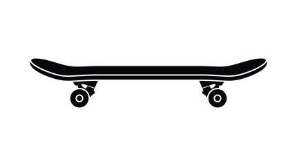 skateboard silhouette on white background black board wheels trucks sport activity outdoor © MdKabir