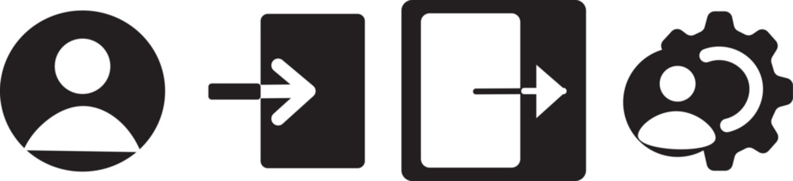 User account and system interface line icons for mobile app
