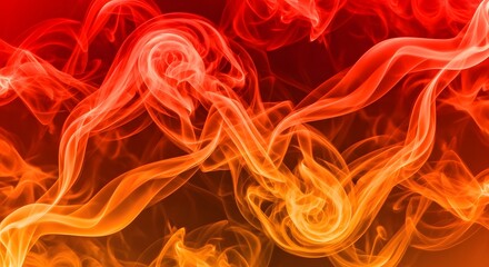 Fototapeta premium Abstract flowing liquid shapes in red and orange colors isolated on transparent background