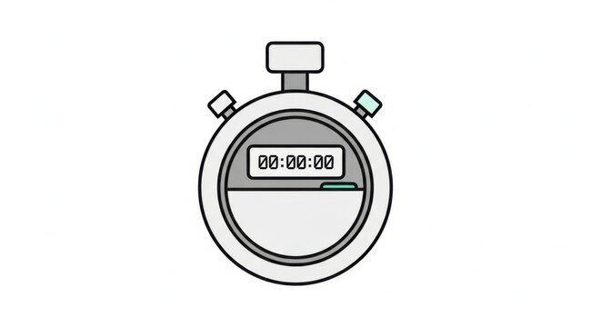 Stopwatch displaying zero time against a clean white background with subtle gradient lighting