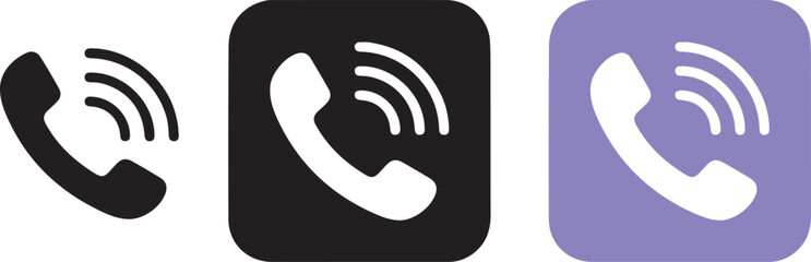 Obraz premium Minimalist Phone Icon Set - Multi-Color Flat Vector Design