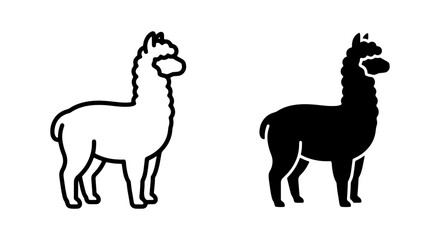 Llama Icons, Alpaca Vector Graphics, South American Camelid Silhouettes, Minimalist Animal Art © Zakia