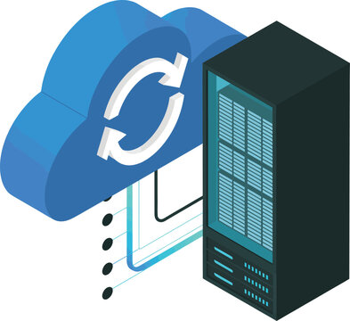 Isometric cloud computing server synchronization with data flow keywords: cloud, computing