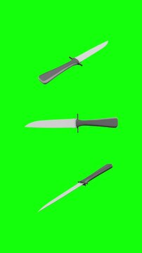 Precision craft knife animated on green screen background, vertical video