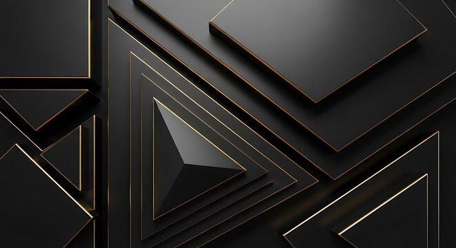 Abstract Luxury Geometric Background with Gold Accents