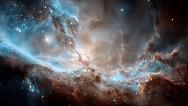 Space universe exploration, fantasy, mysterious. A vivid depiction of a nebula, captured in a highresolution digital art style. The nebula is a complex complex of stars and nebulae.