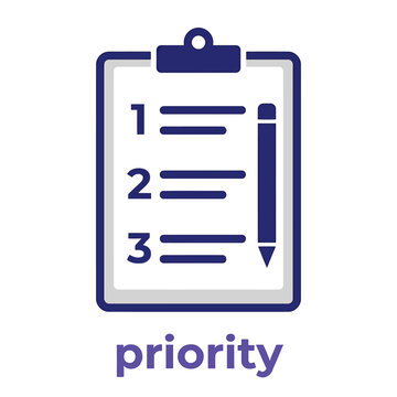Priority list icon with clipboard and pen