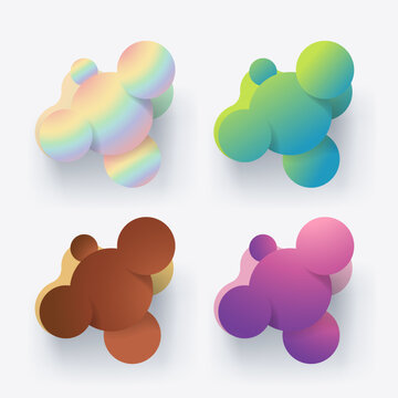 various colofrul circle shape elements in set