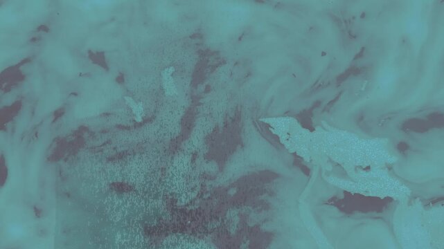 Animated abstract grunge background in turquoise tones with watercolor effect and ink spots. Vintage texture with scuffs and scratches, smooth looping animation for design and backgrounds.