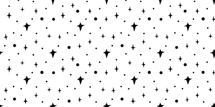 Black star and dot pattern on a white background