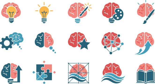 Brain and mind on white background, thought ideas