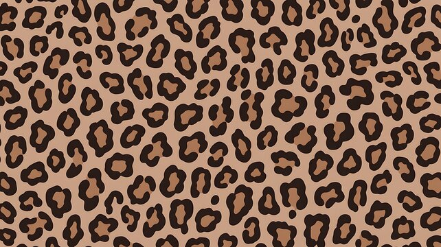 Seamless leopard print pattern with pink and brown colors
