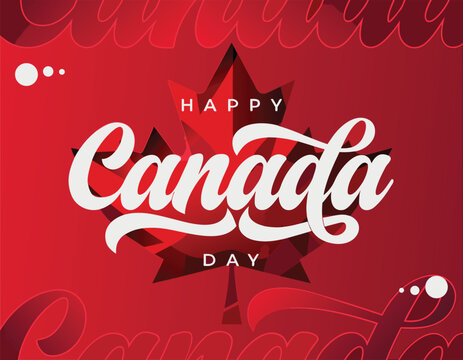 Happy canada day celebration a festive red and white design