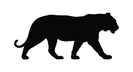 Tiger silhouette on a white background a black shape depiction © MDALTUFHOSAIN