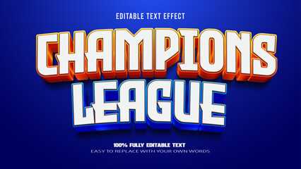 champions league editable text effect editable text effect 3d premium vector © jhonson1