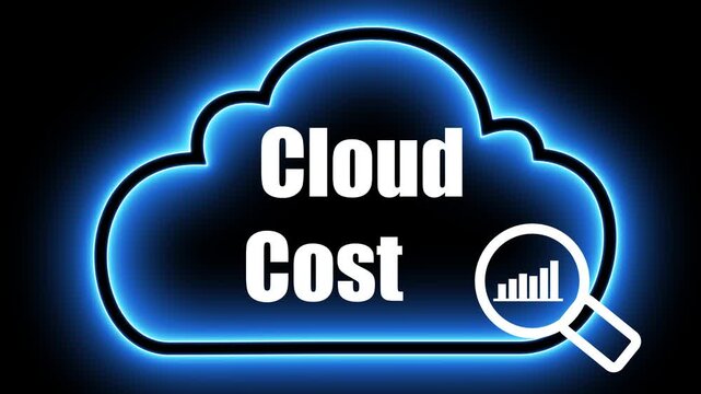 Cloud technology concept for data management system, online database storage, networking and internet service. Information system for business. Animated cloud computing icon on transparent background.