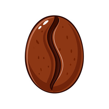 Single Roasted Coffee Bean Illustration