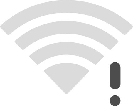 Wireless network icon displaying an internet connection problem or signal loss