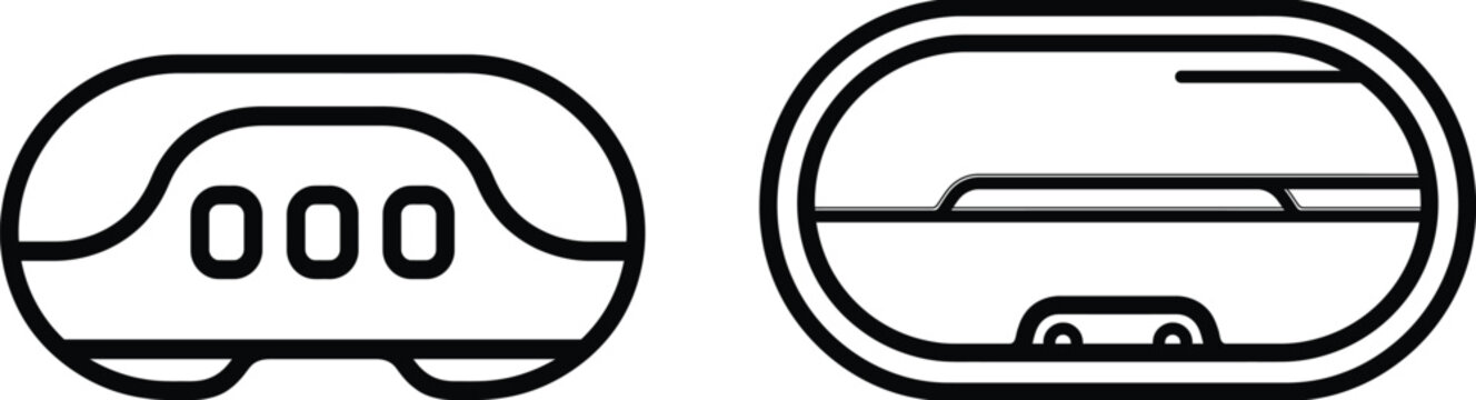 Minimalist hyperloop pod icons, futuristic high-speed transportation vector set, modern maglev train line art for smart city infrastructure design