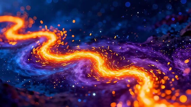 Cosmic fiery swirl in space