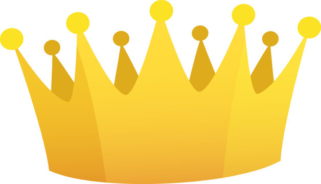 Golden crown graphic element symbolizing monarchy, leadership, achievement, and victory