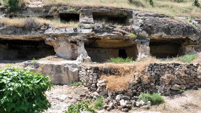 Halfeti Savasan Village Old Caves, May, 11, 2023, Sanliurfa, Halfeti, Turkiye