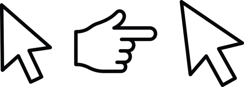 Computer cursor and hand pointer arrow
