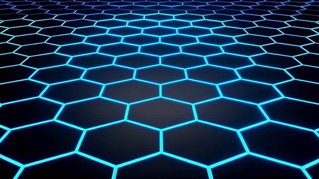 Blue Hexagonal Grid Pattern