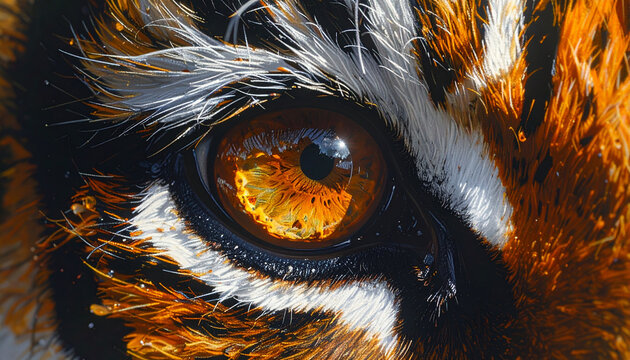 Intense Tiger Eye Macro Portrait