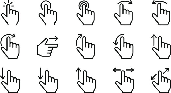 Hand gesture for user interface gestures symbols
