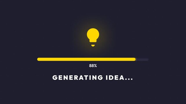 Animated Progress Bar Shows Idea Generation Process.