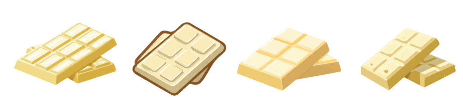 Collection of Realistic white chocolate treat illustrations set, Clean vector set ideal for packaging, label, and product design, Vector illustration of vector design, A Realistic simple illustration