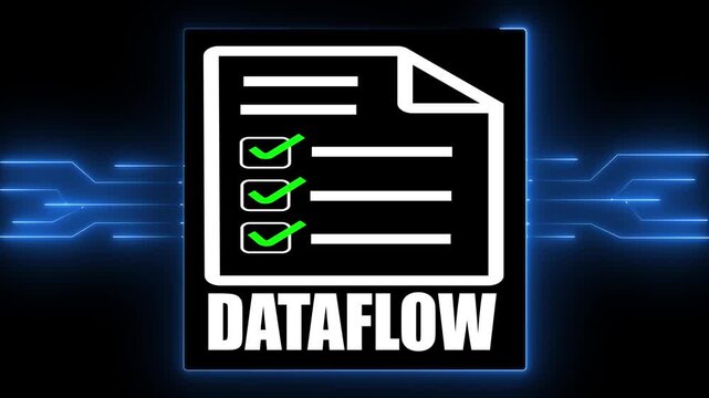 Dataflow concept with cloud document system, connected network processing and real time enterprise IT data movement.