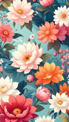 Floral Pattern with Colorful.