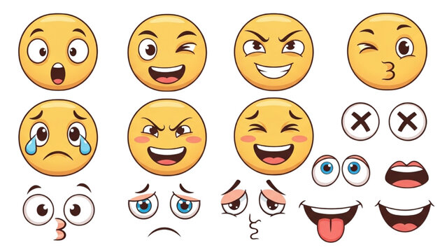 A collection of various emoticon faces and eyes expressing different Emotions.