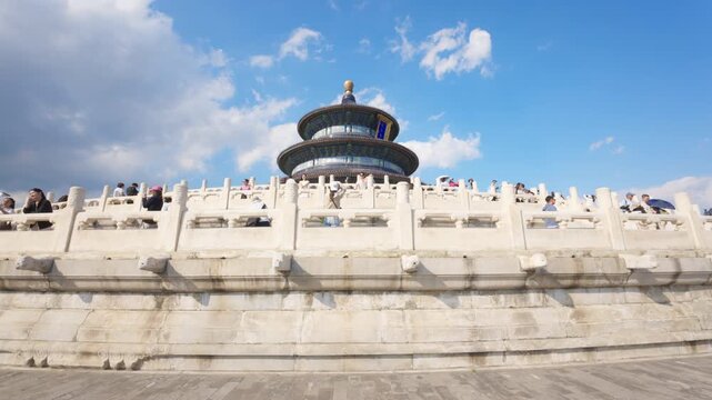 Exploring the Sacred: Tourists Visiting the Historic Imperial Architecture of Temple of Heaven, Beijing