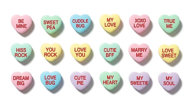 Valentine heart shaped candy with romantic messages valentine romantic